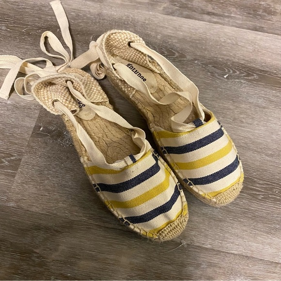 SOLUDOS | Striped Gladiator Platform Sandals Size 8.5 - Picture 3 of 12